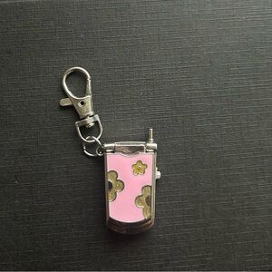Pink Y2K Flip Phone Watch Keychain